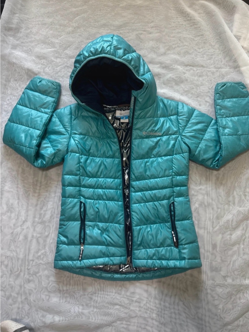 Columbia Girls' Turquoise Packable Puffer Jacket